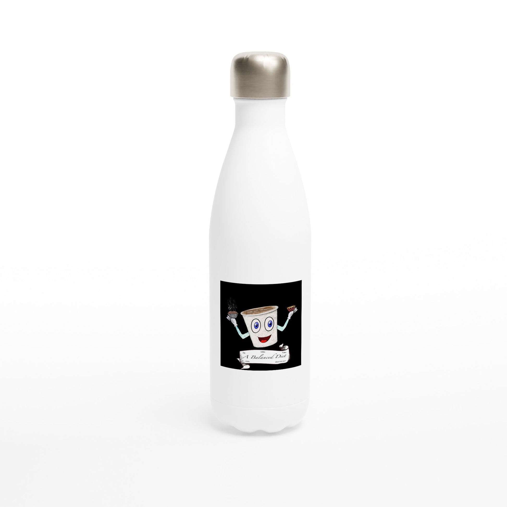 White 17oz Stainless Steel Water Bottle